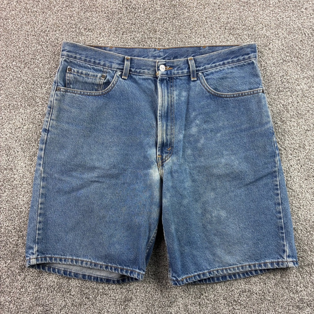 Vintage Levi's 550 Denim Shorts Mens 38 Blue Jeans Relaxed Fit Red Tab 9" Inseam